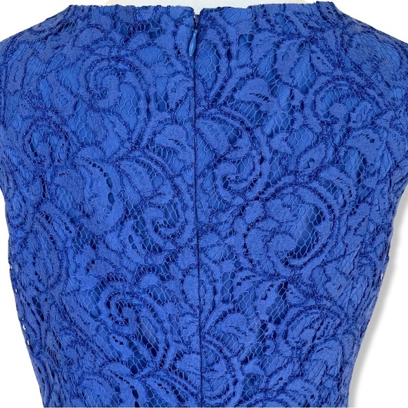 ADRIANNA Pappel Blue Lace Cocktail Sheath Dress Size 8 - Picture 3 of 8